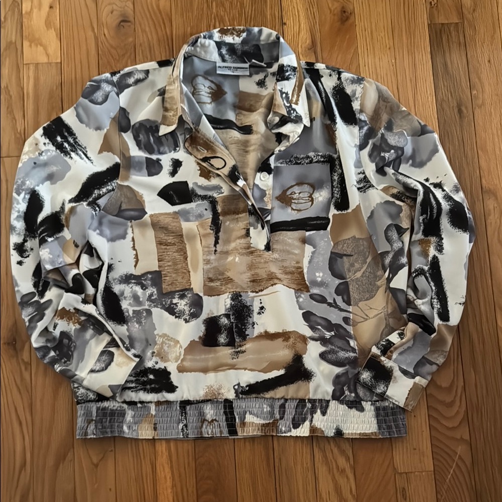 Alfred Dunner Petite Abstract Patterned Polyester Blouse